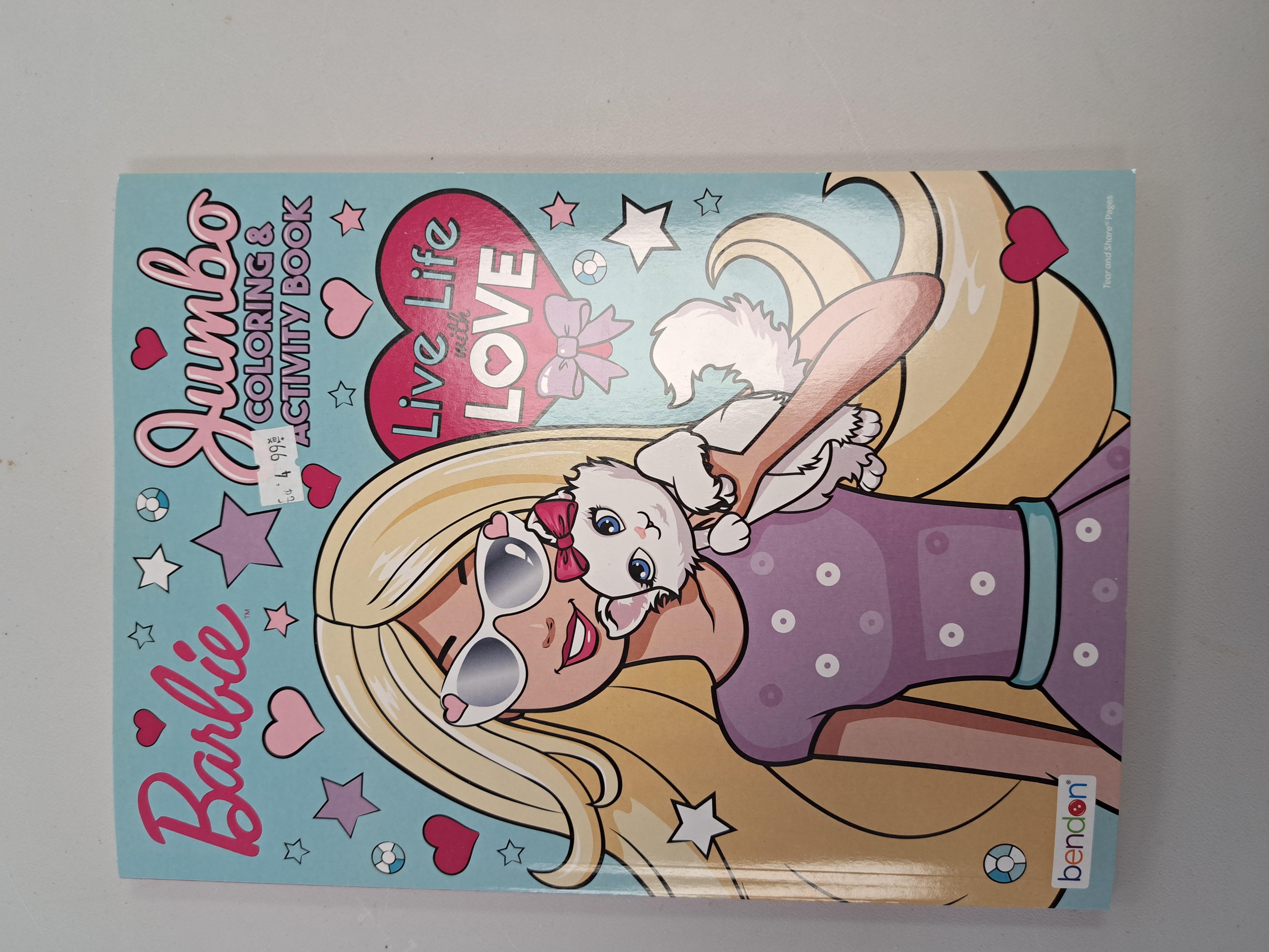 livre à colorier barbie jumbo live life for love